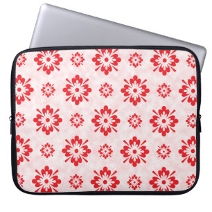 Housse Pour Ordinateur Portable Motif d'art floral rouge