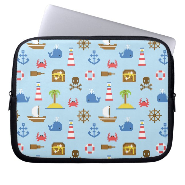 Housse Pour Ordinateur Portable Motif d'art maritime Pixel (Devant)
