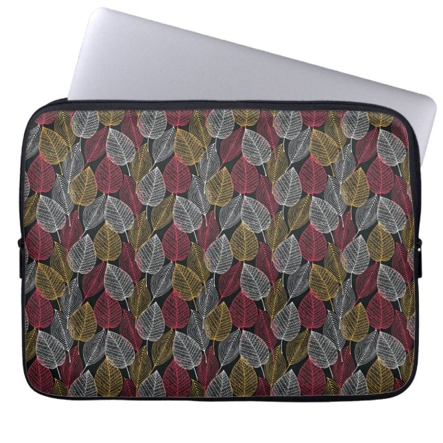 Housse Pour Ordinateur Portable Motif d'automne de squelette moderne (Devant)