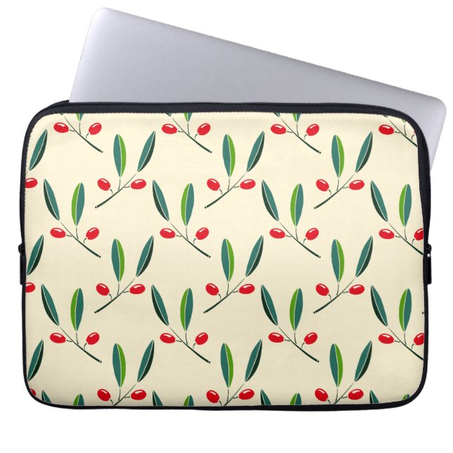 Housse Pour Ordinateur Portable Motif de baies rouges illustrées modernes (Devant)