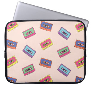 Housse Pour Ordinateur Portable Motif de bande audio Retro Neon