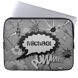 Housse Pour Ordinateur Portable Motif de bande dessinée personnalisé rétro gris pe