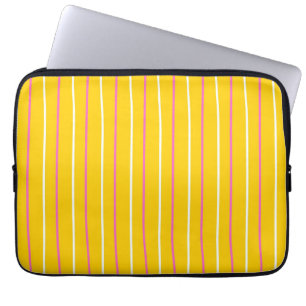 Housse Pour Ordinateur Portable Motif de bande verticale jaune