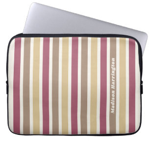 Housse Pour Ordinateur Portable Motif de bandes rétro de nom personnalisé