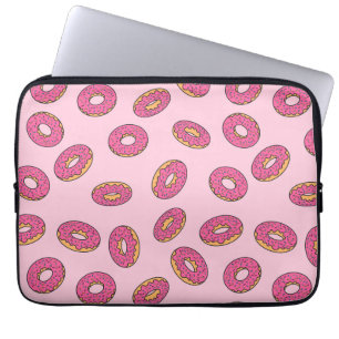 Housse Pour Ordinateur Portable Motif de beigne rose