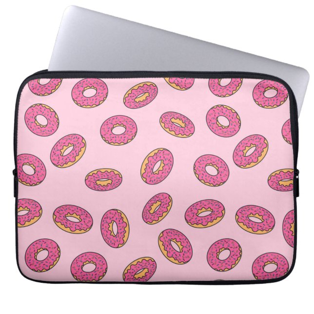 Housse Pour Ordinateur Portable Motif de beigne rose (Devant)