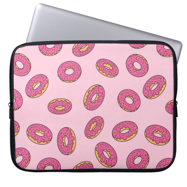Housse Pour Ordinateur Portable Motif de beigne rose (Devant)