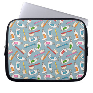 Housse Pour Ordinateur Portable Motif de brosse à dents et de pâte dentifrice