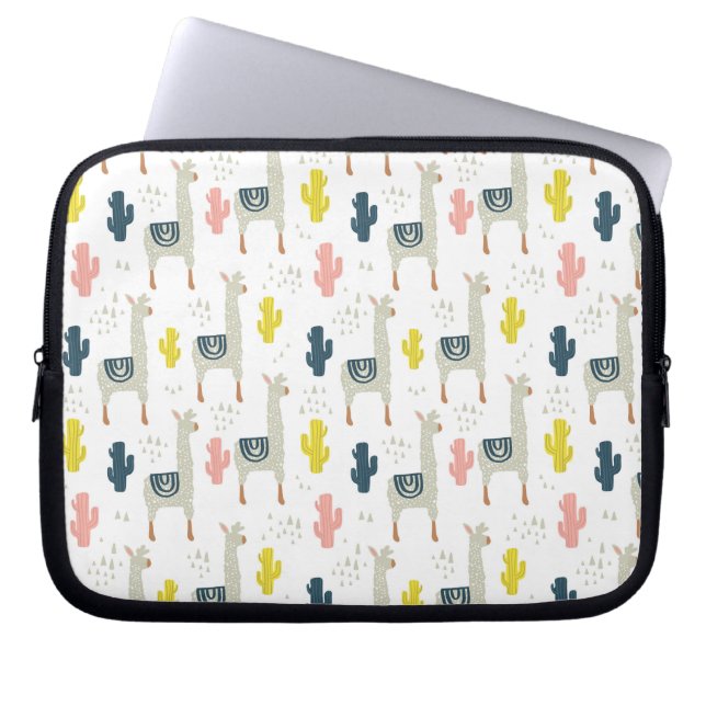 Housse Pour Ordinateur Portable Motif de cactus et de lamas (Devant)