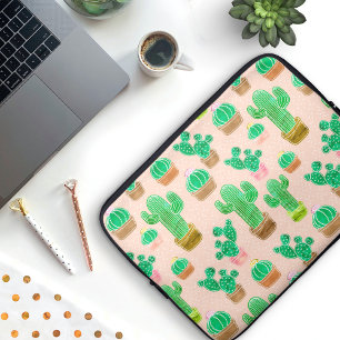 Housse Pour Ordinateur Portable Motif de cactus pointillés