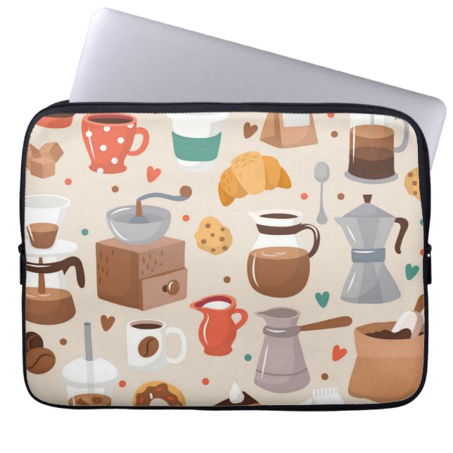 Housse Pour Ordinateur Portable Motif de café (Devant)