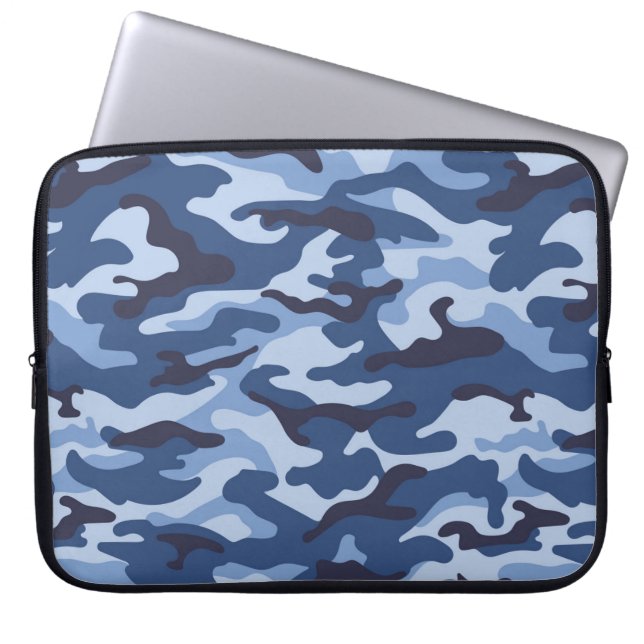 Housse Pour Ordinateur Portable Motif de camouflage bleu foncé (Devant)