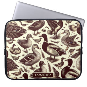 Housse Pour Ordinateur Portable Motif de canard vintage et d'oie