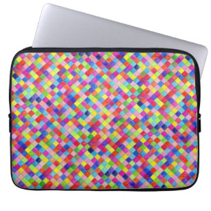 Housse Pour Ordinateur Portable Motif de carrés de papier graphique colorés