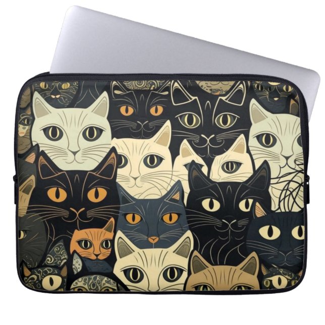 Housse Pour Ordinateur Portable Motif de chat Artsy (Devant)