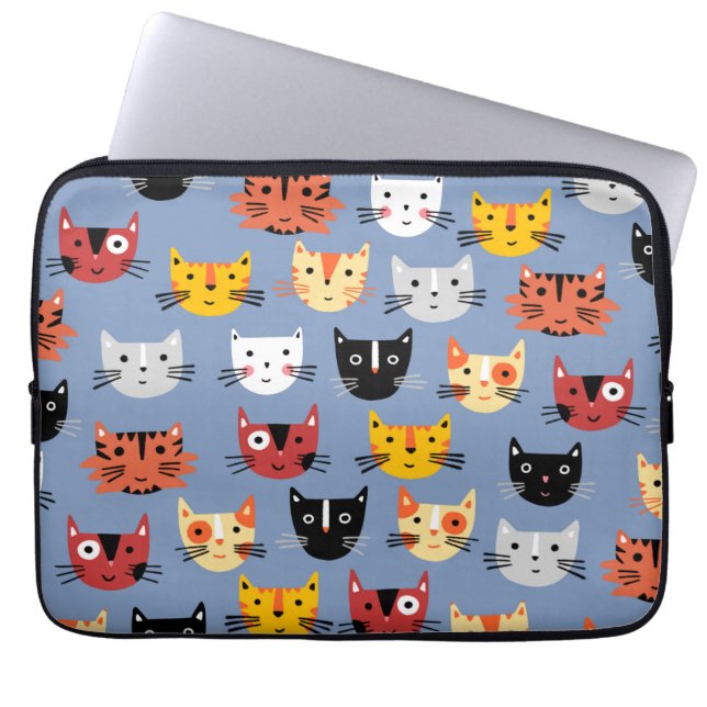 Housse Pour Ordinateur Portable Motif de chat bleu (Devant)