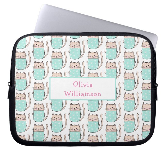 Housse Pour Ordinateur Portable Motif de chats mignons (Devant)