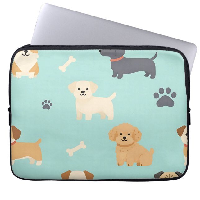 Housse Pour Ordinateur Portable Motif de chiots mignons (Devant)