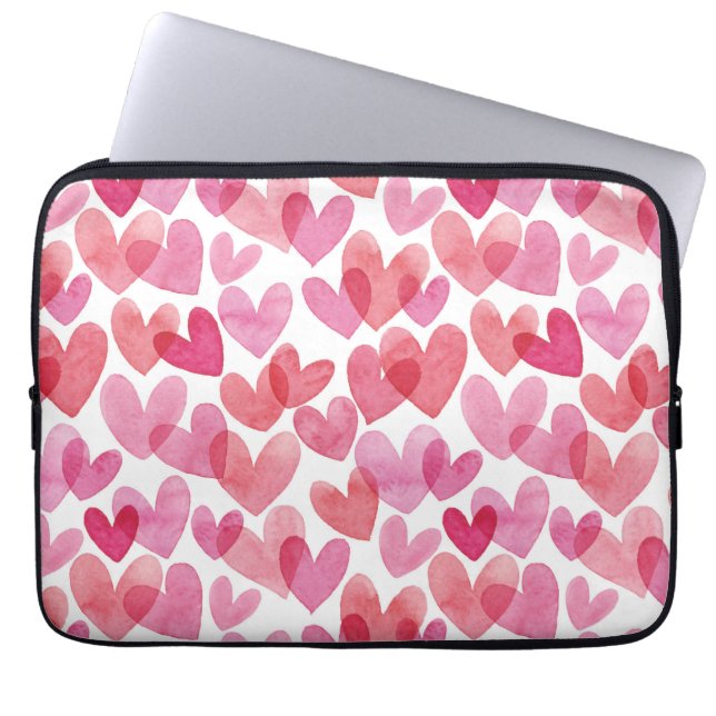 Housse Pour Ordinateur Portable Motif de coeur aquarelle (Devant)