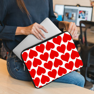 Housse Pour Ordinateur Portable Motif de cœurs rouges, romantique, amour