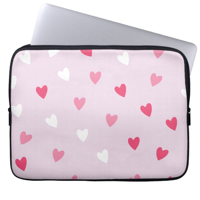Housse Pour Ordinateur Portable motif de cœurs sans couture (Devant)