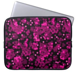 Housse Pour Ordinateur Portable Motif de confetti à pois rose et bordeaux