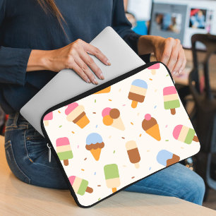 Housse Pour Ordinateur Portable Motif de crème glacée, cône de crème glacée, Popsi