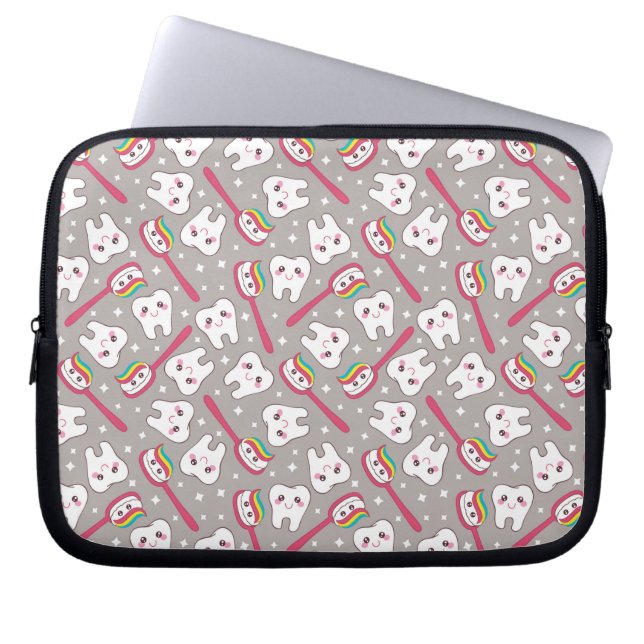 Housse Pour Ordinateur Portable Motif de dents d'arc-en-ciel (Devant)