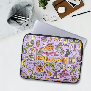 Housse Pour Ordinateur Portable Motif de doodle Halloween mignon