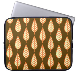 Housse Pour Ordinateur Portable Motif de feuille de hêtre - Orange et marron