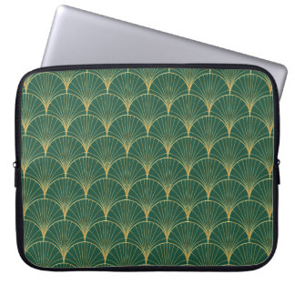 Housse Pour Ordinateur Portable Motif de feuille de palmier sur fond vert - art dé