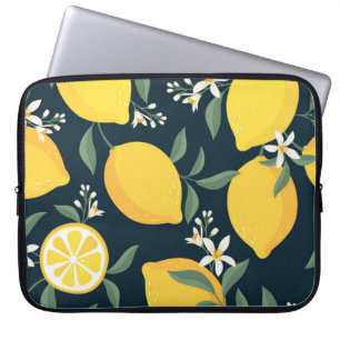 Housse Pour Ordinateur Portable Motif de feuille jaune citron