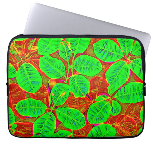 Housse Pour Ordinateur Portable Motif de feuille verte luxuriante (Devant)