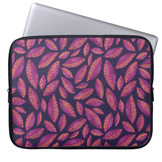 Housse Pour Ordinateur Portable Motif de feuilles d'automne pourpre (Devant)