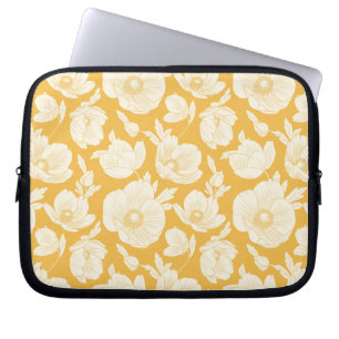 Housse Pour Ordinateur Portable Motif de fleur d'or