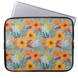 Housse Pour Ordinateur Portable Motif de fleurs à main colorée