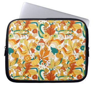 Housse Pour Ordinateur Portable Motif de fleurs de champignons Super rétro