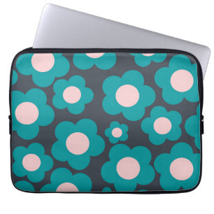 Housse Pour Ordinateur Portable Motif de fleurs hippie rose pâle