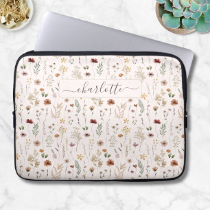 Housse Pour Ordinateur Portable Motif de fleurs sauvages florales jolies aquarelle