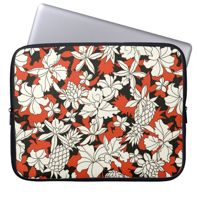 Housse Pour Ordinateur Portable Motif de fleurs tropicales (Devant)