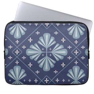 Housse Pour Ordinateur Portable Motif de formes géométriques bleues