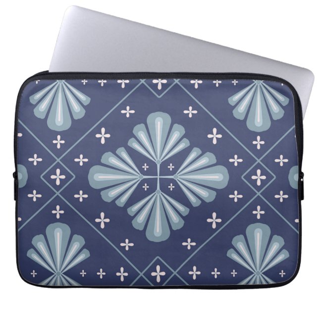 Housse Pour Ordinateur Portable Motif de formes géométriques bleues  (Devant)