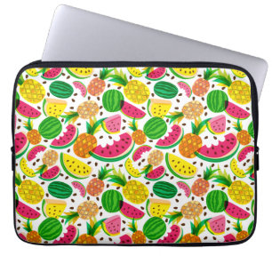Housse Pour Ordinateur Portable Motif de fruits tropicaux rouges et jaunes