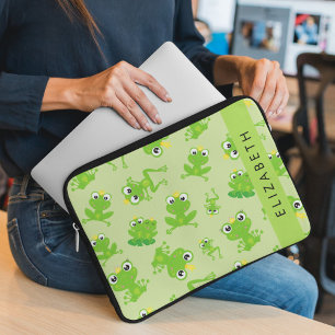 Housse Pour Ordinateur Portable Motif de grenouille, Grenouille verte, Prince de g