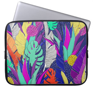 Housse Pour Ordinateur Portable Motif de jungle d'été aux couleurs vives. Jungle s