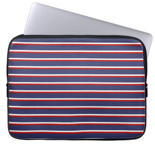 Housse Pour Ordinateur Portable Motif de la bande rouge bleue de la Marine