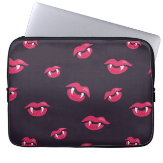 Housse Pour Ordinateur Portable Motif de lèvres et de crocs de vampire