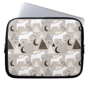 Housse Pour Ordinateur Portable Motif de l'ours de bois du mignon Doodland