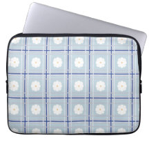 Motif de marguerite à carreaux bleus