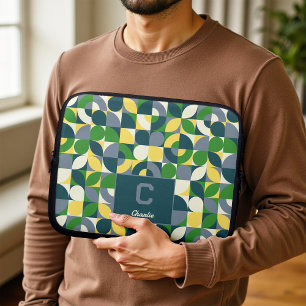 Housse Pour Ordinateur Portable Motif de monogramme géométrique abstrait Bauhaus m